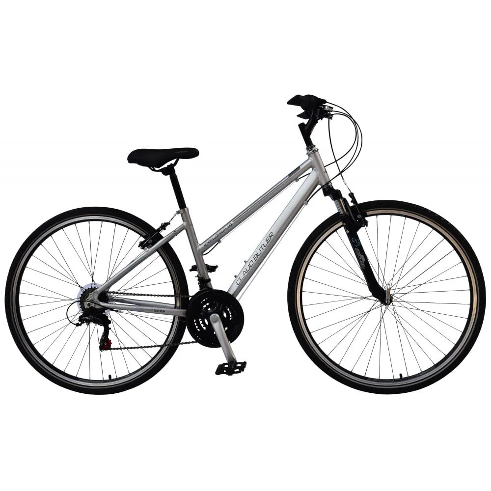 uPRISE Bikes Claud Butler Explorer 1.0 Low Step Women's Hybrid Bike - Silver | Price match, 365 day return s, 18-Month Warranty, Finance Available & Free UK Delivery