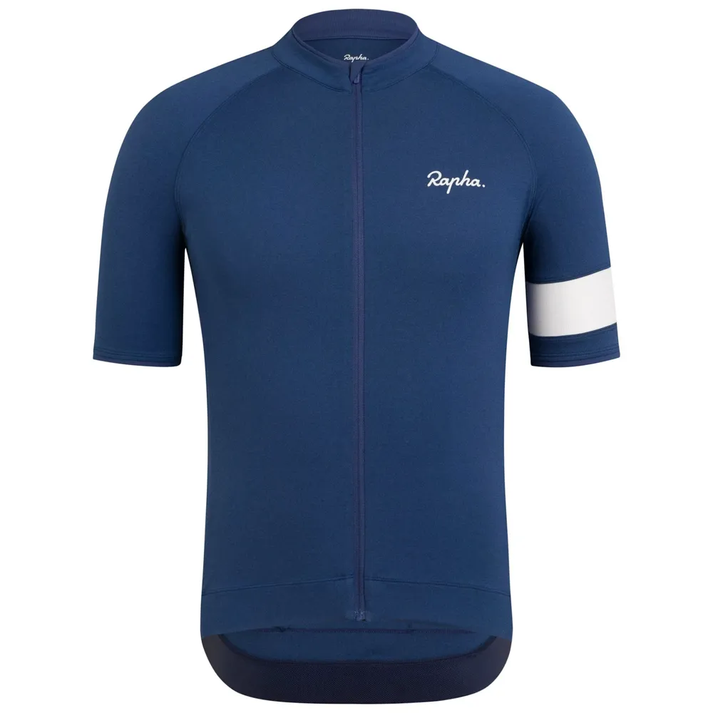 uPRISE Bikes Rapha Core Men's Cycling Short Sleeve Jersey - Dark Blue | Price match, 365 day return s, 18-Month Warranty, Finance Available & Free UK Delivery