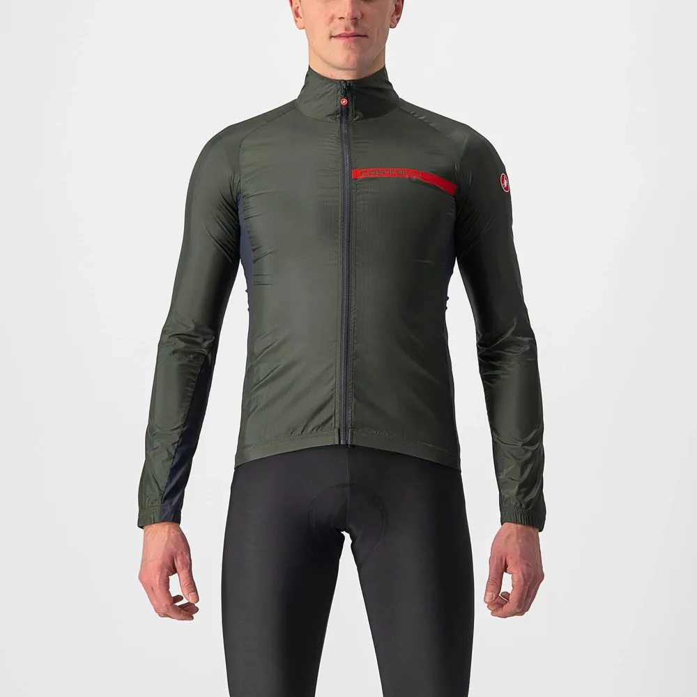 uPRISE Bikes Castelli Squadra Stretch Men's Jacket - Military Green/Dark Grey | Price match, 365 day return s, 18-Month Warranty, Finance Available & Free UK Delivery