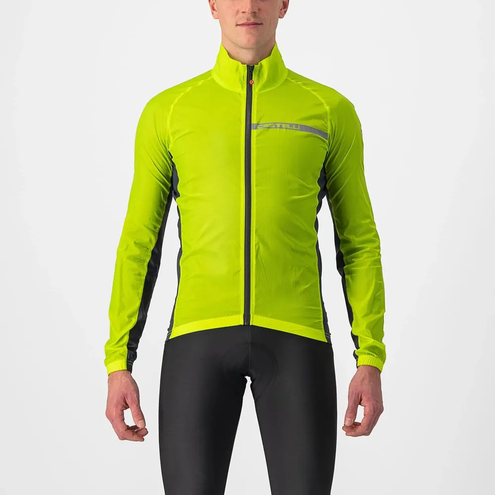 uPRISE Bikes Castelli Squadra Stretch Men's Jacket - Electric Lime/Dark Grey | Price match, 365 day return s, 18-Month Warranty, Finance Available & Free UK Delivery