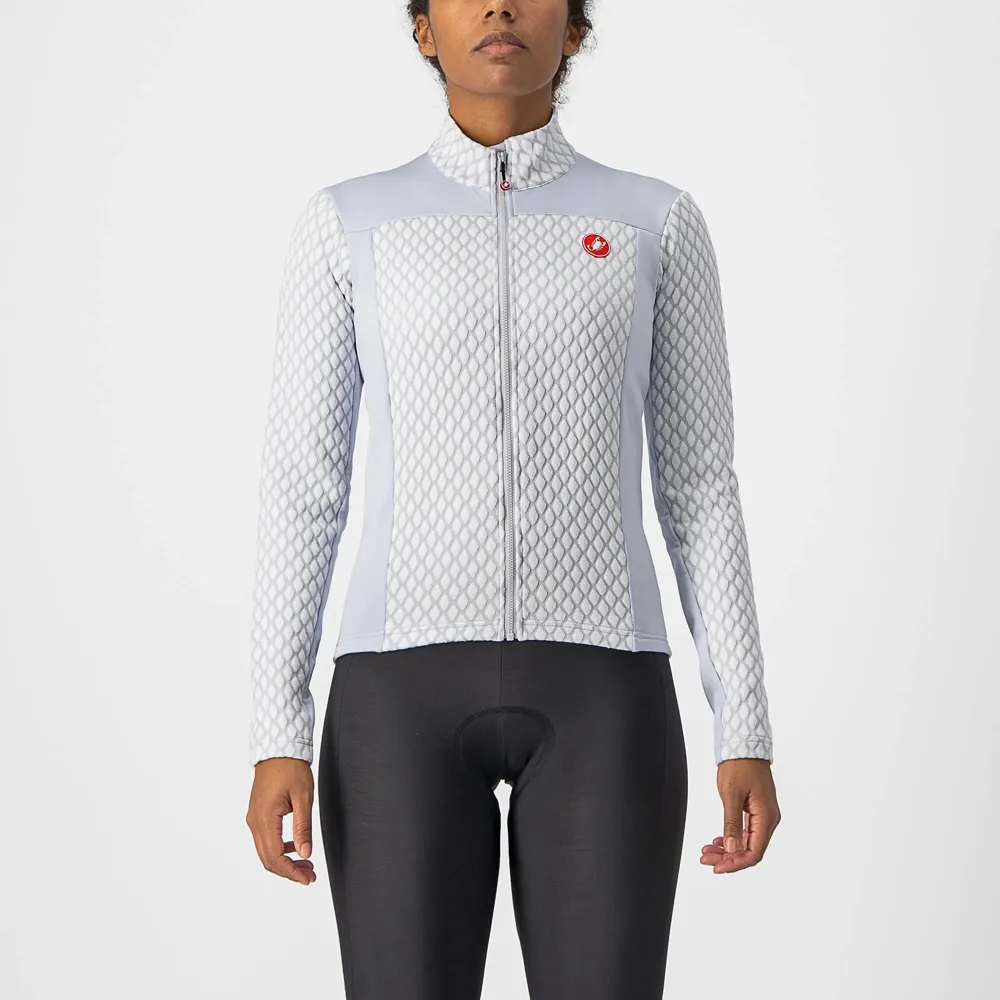 uPRISE Bikes Castelli Sfida 2 Women's Long Sleeve Jersey - Silver Grey/White | Price match, 365 day return s, 18-Month Warranty, Finance Available & Free UK Delivery