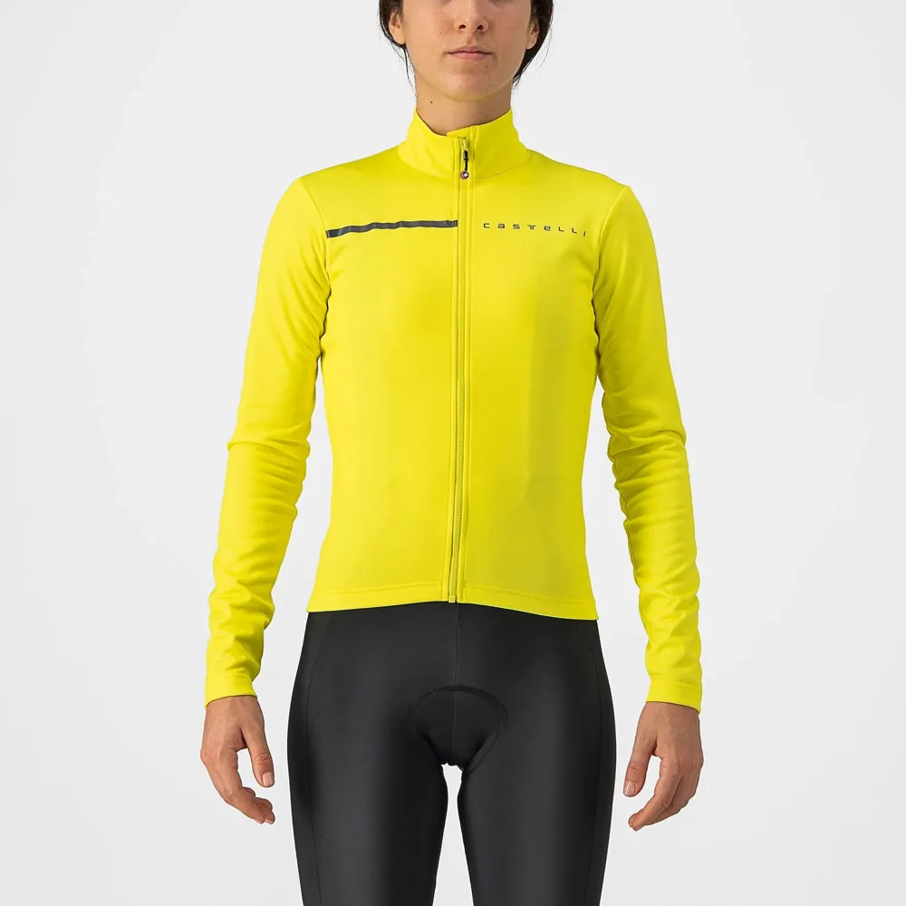 uPRISE Bikes Castelli Sinergia 2 Women's Long Sleeve Jersey - Brilliant Yellow/Dark Grey | Price match, 365 day return s, 18-Month Warranty, Finance Available & Free UK Delivery