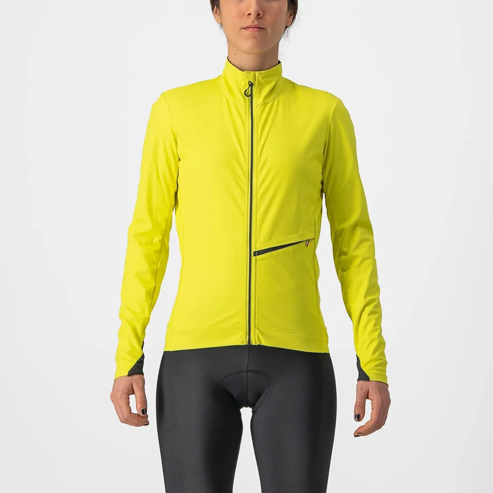 uPRISE Bikes Castelli Go Windproof Women's Jacket - Brilliant Yellow/Dark Grey | Price match, 365 day return s, 18-Month Warranty, Finance Available & Free UK Delivery