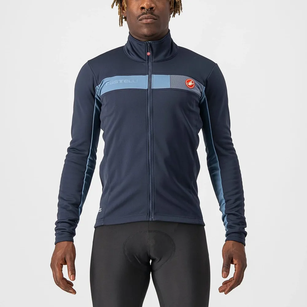 uPRISE Bikes Castelli Mortirolo 6S Men's Jacket - Savile Blue/Steel Blue/Silver Reflex | Price match, 365 day return s, 18-Month Warranty, Finance Available & Free UK Delivery