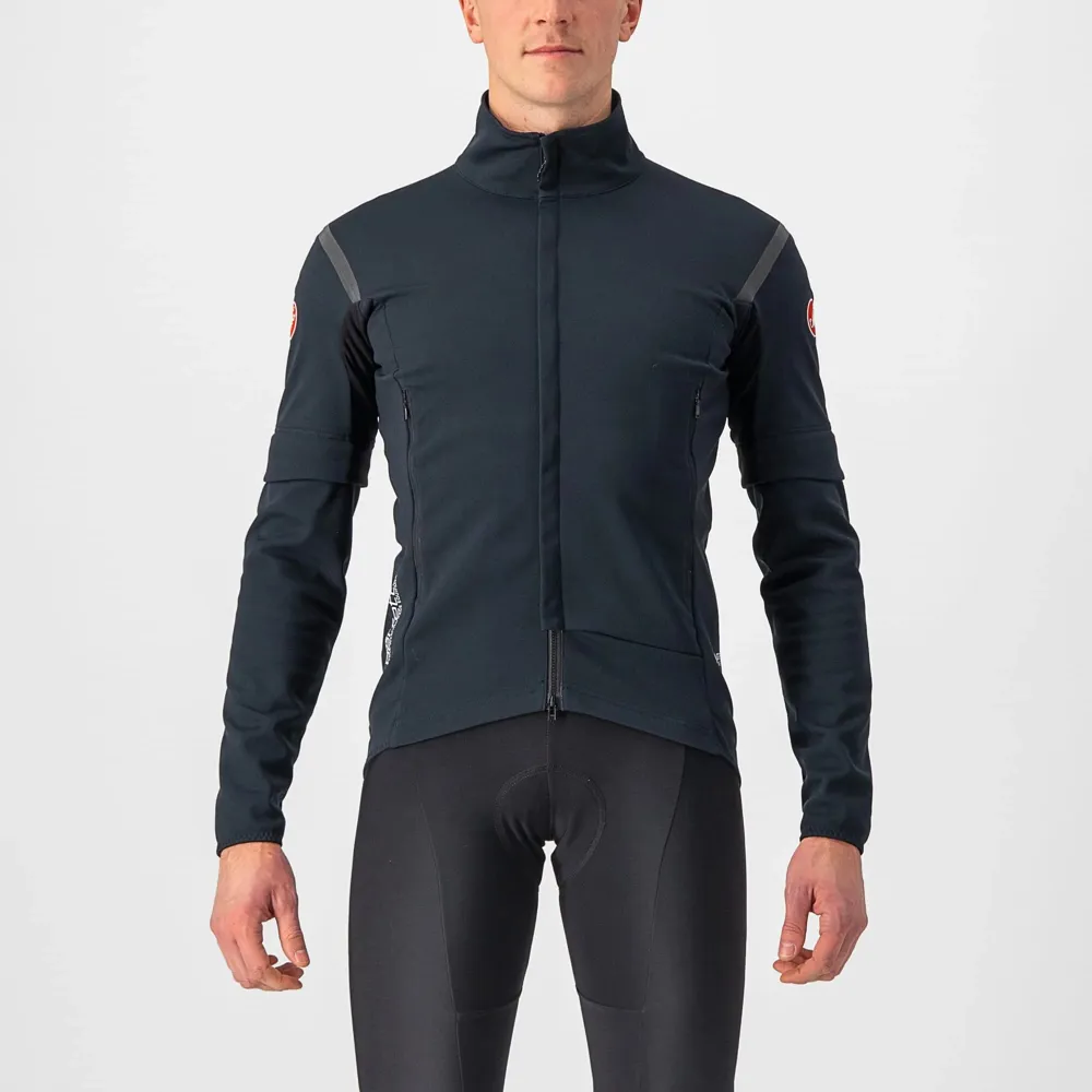 uPRISE Bikes Castelli Perfetto RoS 2 Convertible Men's Jacket - Light Black/Black Reflex | Price match, 365 day return s, 18-Month Warranty, Finance Available & Free UK Delivery