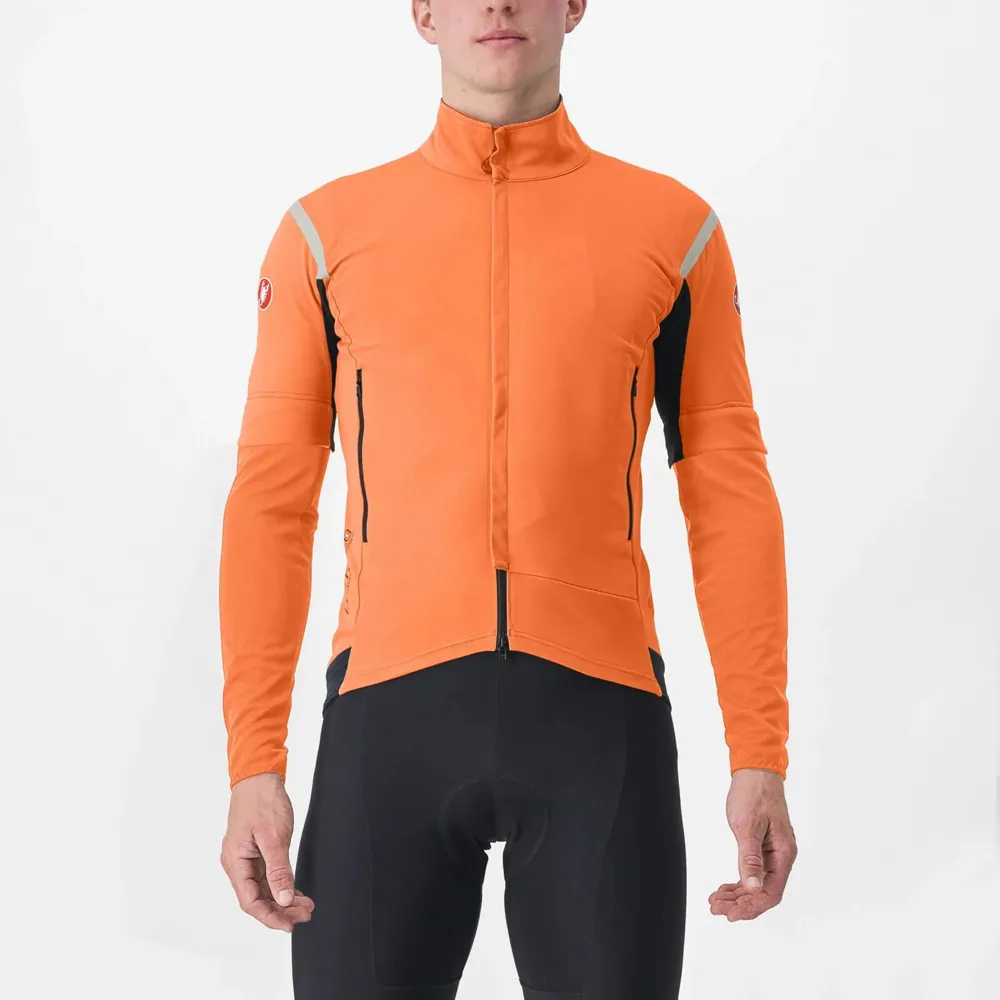 uPRISE Bikes Castelli Perfetto RoS 2 Convertible Men's Jacket - Red Orange/Grey | Price match, 365 day return s, 18-Month Warranty, Finance Available & Free UK Delivery