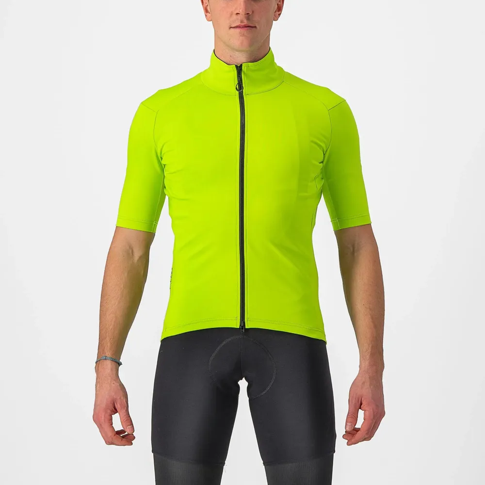 uPRISE Bikes Castelli Perfetto RoS 2 Wind Men's Short Sleeve Jersey - Electric Lime | Price match, 365 day return s, 18-Month Warranty, Finance Available & Free UK Delivery