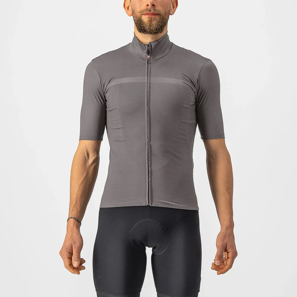 uPRISE Bikes Castelli Pro Thermal Mid Men's Short Sleeve Jersey - Nickel Grey | Price match, 365 day return s, 18-Month Warranty, Finance Available & Free UK Delivery