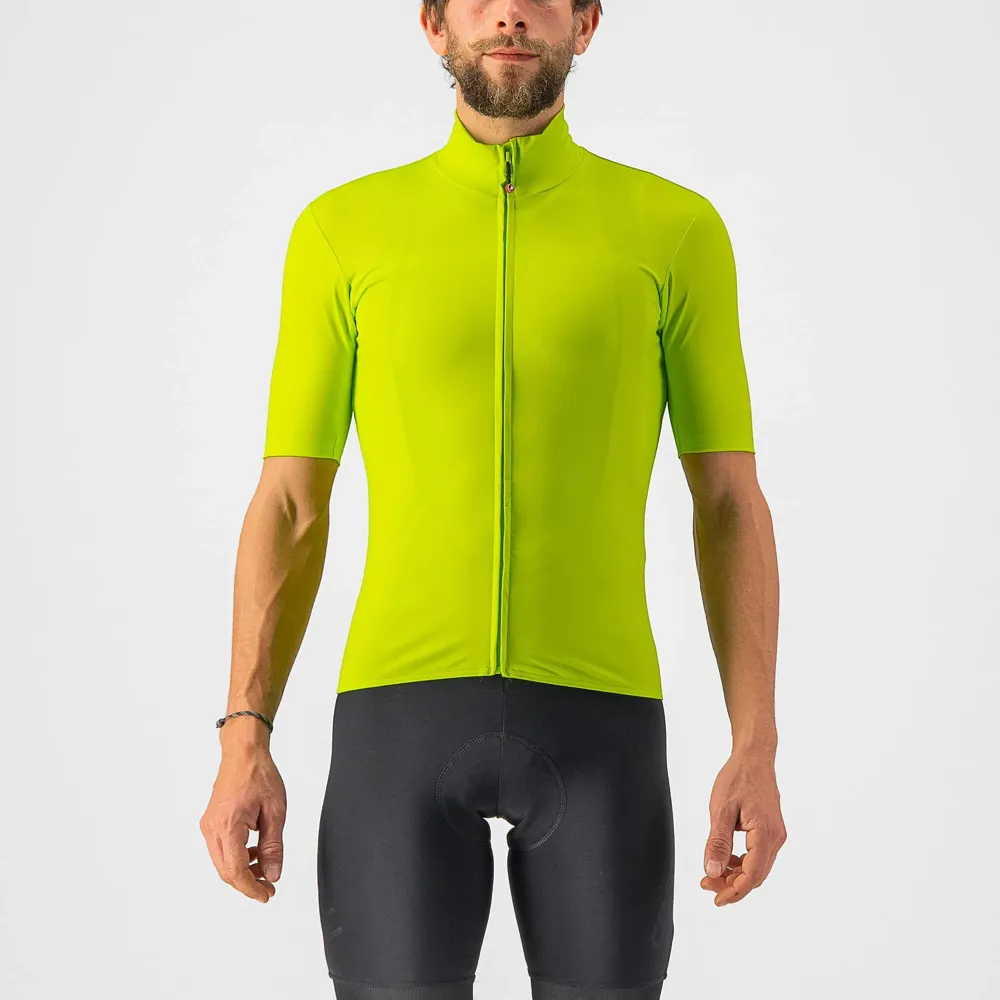 uPRISE Bikes Castelli Pro Thermal Mid Men's Short Sleeve Jersey - Electric Lime | Price match, 365 day return s, 18-Month Warranty, Finance Available & Free UK Delivery