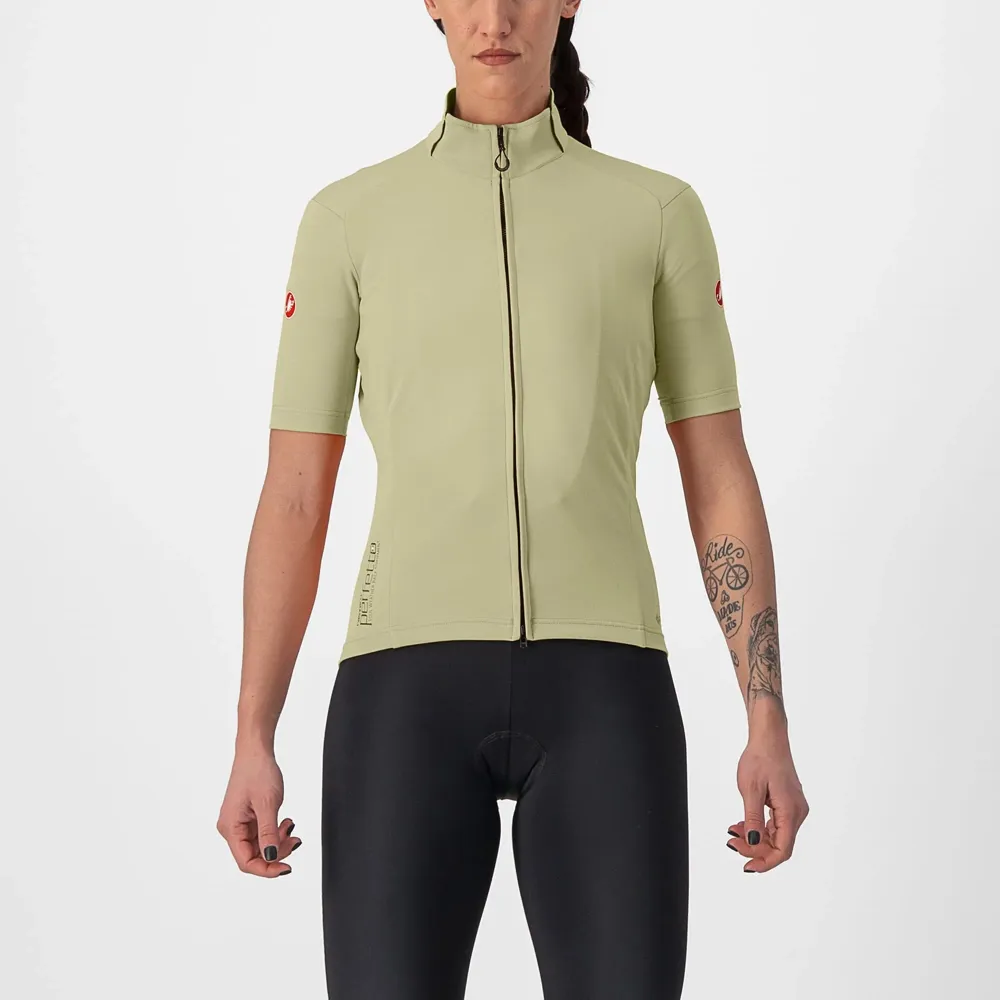 uPRISE Bikes Castelli Perfetto RoS 2 Wind Women's Short Sleeve Jersey - Green Tea | Price match, 365 day return s, 18-Month Warranty, Finance Available & Free UK Delivery