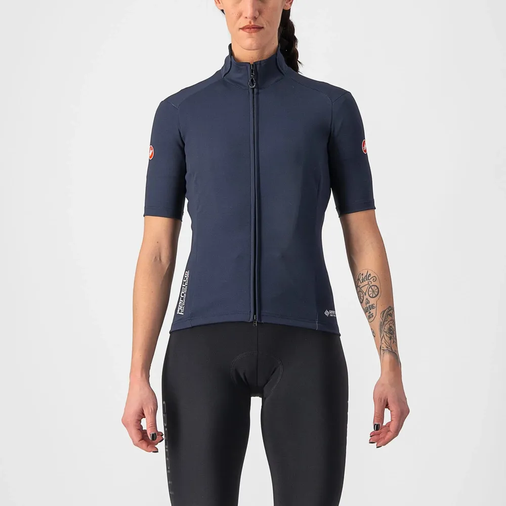 uPRISE Bikes Castelli Perfetto RoS 2 Wind Women's Short Sleeve Jersey - Savile Blue | Price match, 365 day return s, 18-Month Warranty, Finance Available & Free UK Delivery
