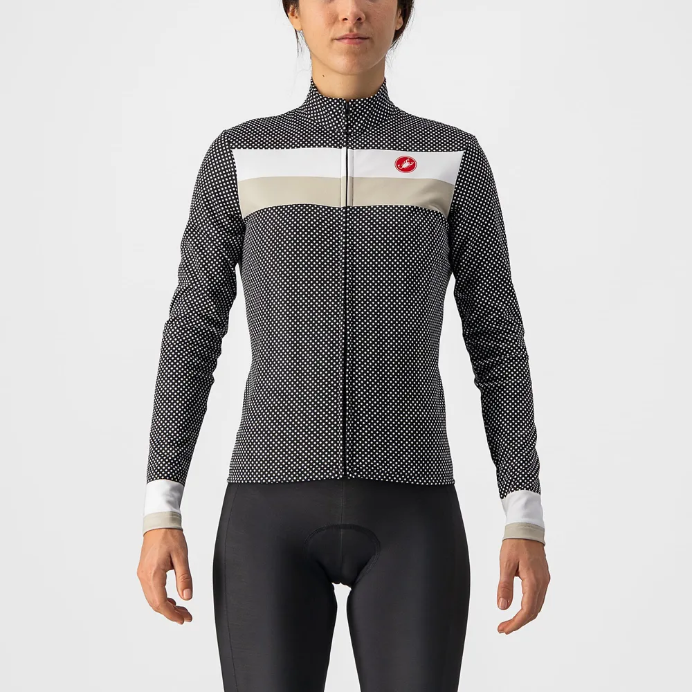 uPRISE Bikes Castelli Volare Women's Long Sleeve Jersey - Black/White/Chalk | Price match, 365 day return s, 18-Month Warranty, Finance Available & Free UK Delivery