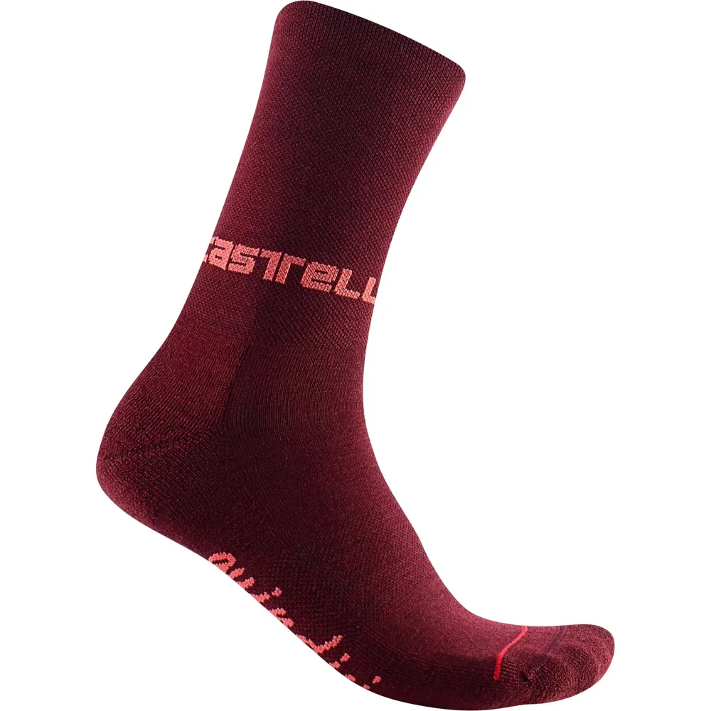 uPRISE Bikes Castelli Quindici Soft Merino 15 Women's Socks - Bordeaux | Price match, 365 day return s, 18-Month Warranty, Finance Available & Free UK Delivery