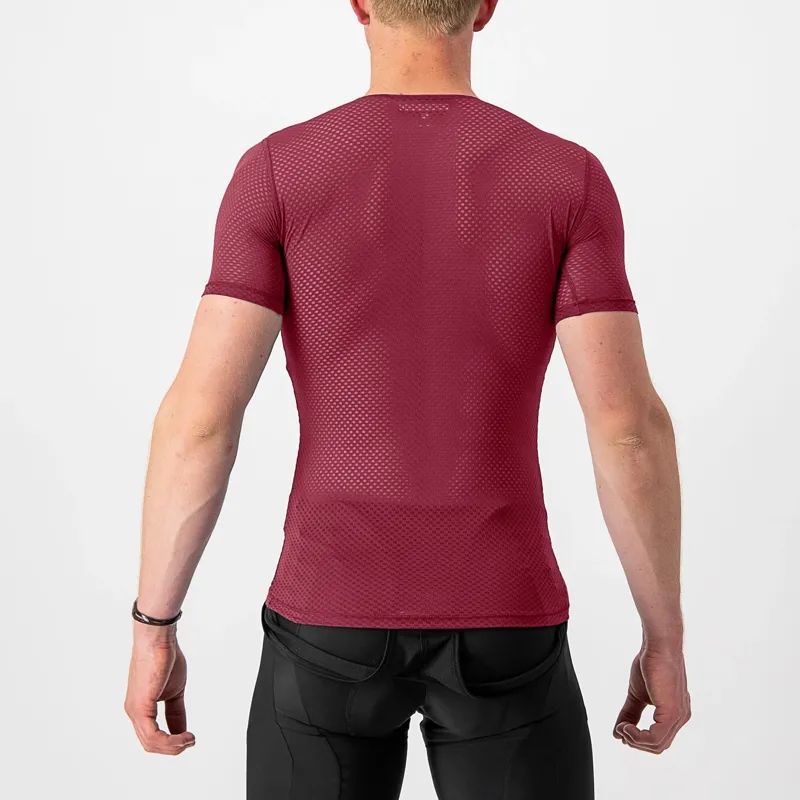 Castelli Pro Mesh 2.0 Men's Short Sleeve Base Layer - Bordeaux-1