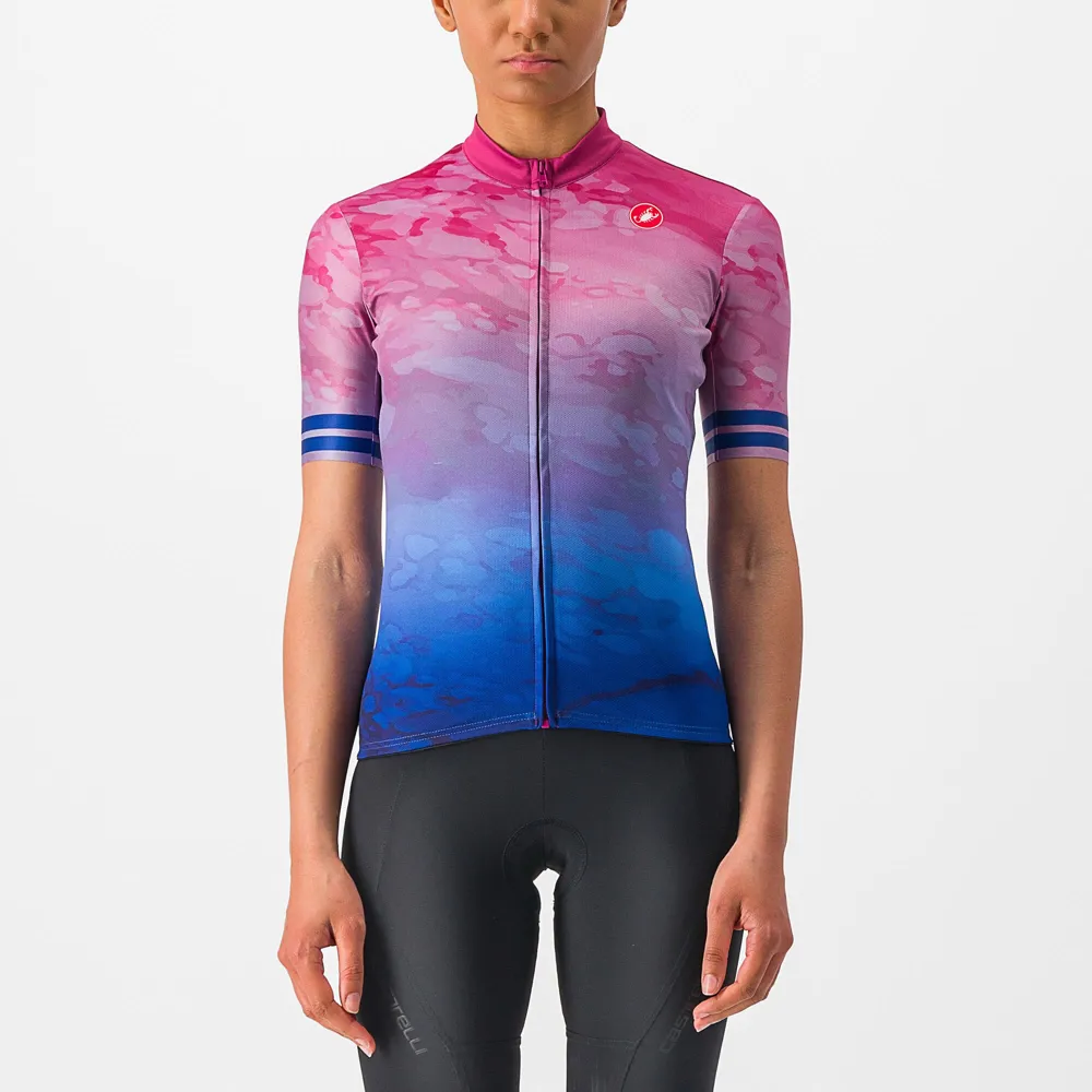 uPRISE Bikes Castelli Marmo Women's Short Sleeve Jersey - Multicolour/Amethyst - XS | Price match, 365 day return s, 18-Month Warranty, Finance Available & Free UK Delivery