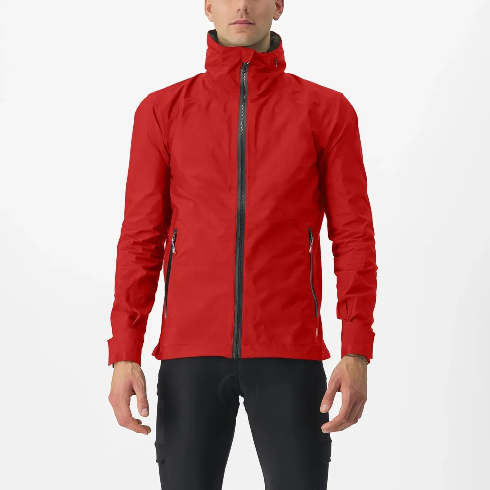 uPRISE Bikes Castelli Trail GT Men's Waterproof Jacket - Pompeian Red | Price match, 365 day return s, 18-Month Warranty, Finance Available & Free UK Delivery