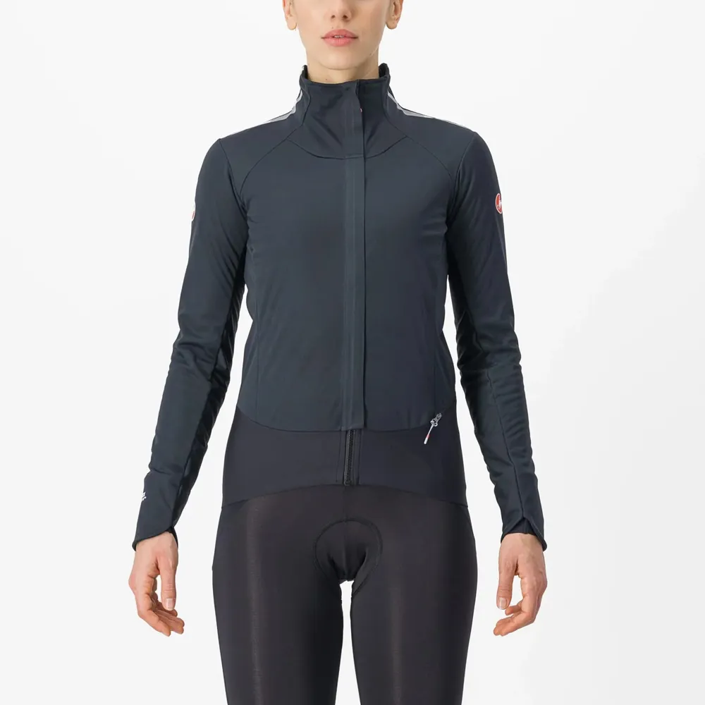 uPRISE Bikes Castelli Alpha Doppio RoS Women's Waterproof Jacket - Black/Silver Reflex | Price match, 365 day return s, 18-Month Warranty, Finance Available & Free UK Delivery