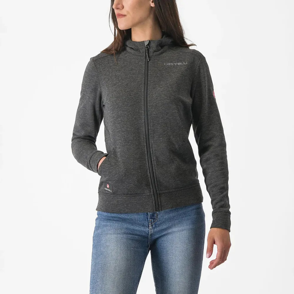 uPRISE Bikes Castelli Milano 2 Women's Full Zip Fleece - Dark Grey | Price match, 365 day return s, 18-Month Warranty, Finance Available & Free UK Delivery