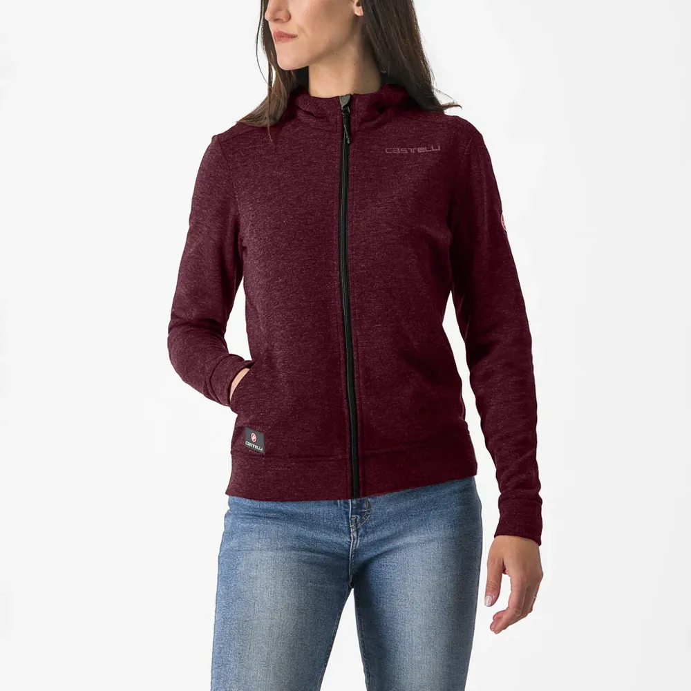uPRISE Bikes Castelli Milano 2 Women's Full Zip Fleece - Deep Bordeaux | Price match, 365 day return s, 18-Month Warranty, Finance Available & Free UK Delivery
