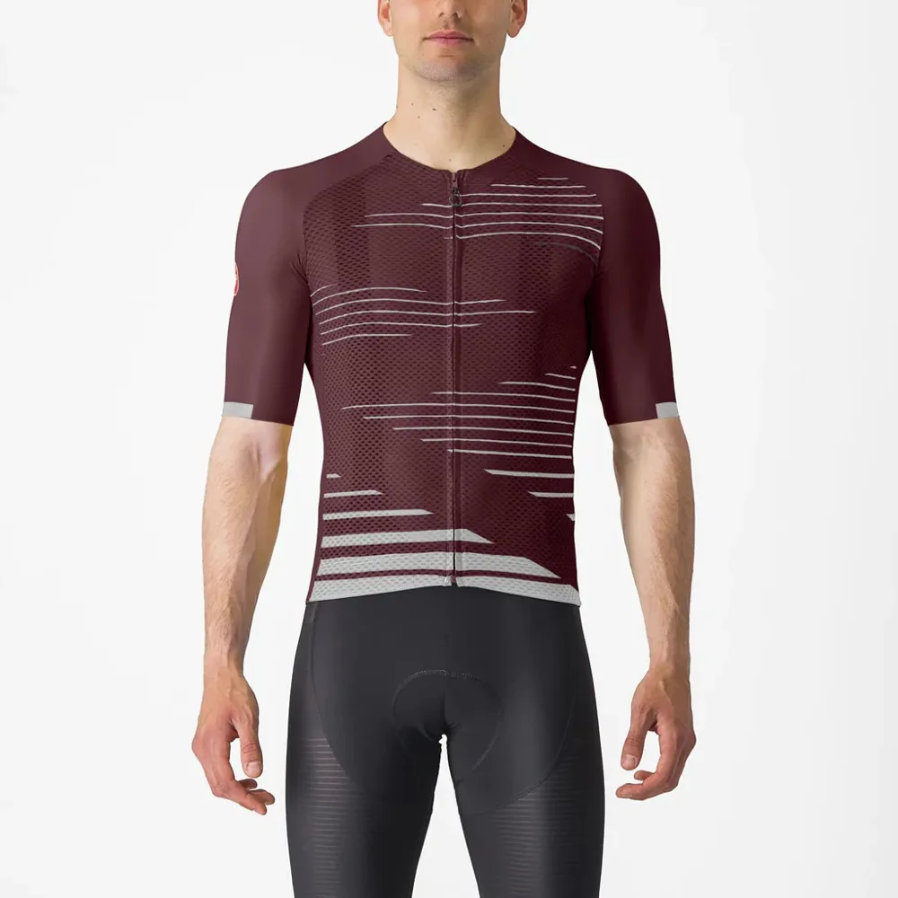 uPRISE Bikes Castelli Climber's 4.0 Men's Short Sleeve Jersey - Deep Bordeaux/Silver Moon | Price match, 365 day return s, 18-Month Warranty, Finance Available & Free UK Delivery