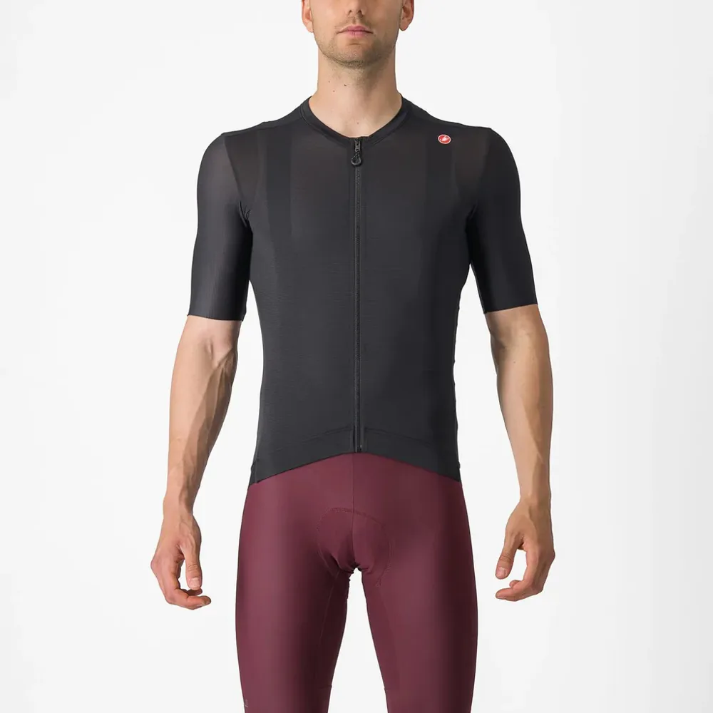 uPRISE Bikes Castelli Espresso Men's Short Sleeve Jersey - Black/Dark Grey | Price match, 365 day return s, 18-Month Warranty, Finance Available & Free UK Delivery