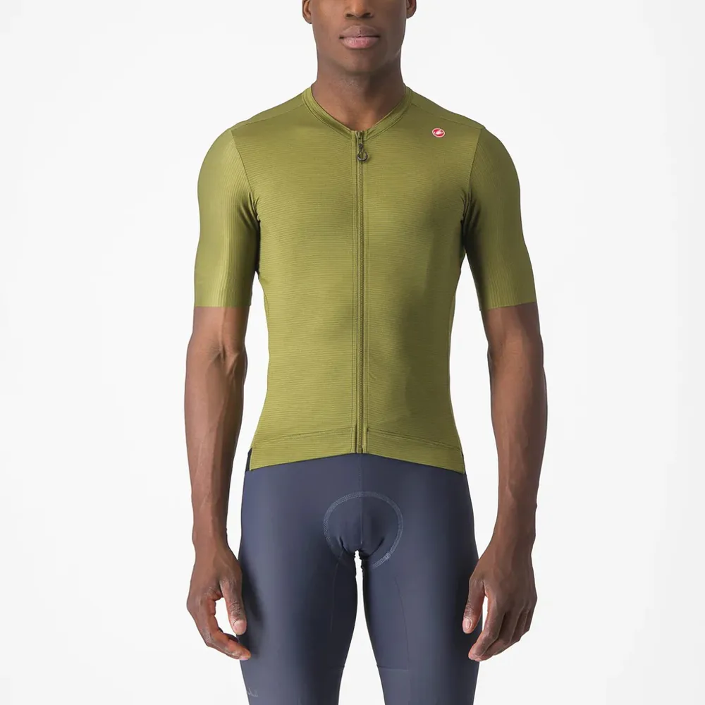 uPRISE Bikes Castelli Espresso Men's Short Sleeve Jersey - Sage/Electric Lime | Price match, 365 day return s, 18-Month Warranty, Finance Available & Free UK Delivery