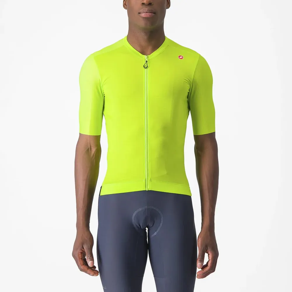 uPRISE Bikes Castelli Espresso Men's Short Sleeve Jersey - Electric Lime/Deep Green | Price match, 365 day return s, 18-Month Warranty, Finance Available & Free UK Delivery