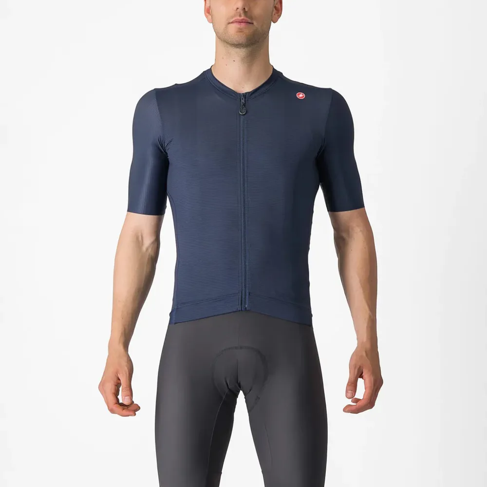 uPRISE Bikes Castelli Espresso Men's Short Sleeve Jersey - Belgian Blue/Silver Moon | Price match, 365 day return s, 18-Month Warranty, Finance Available & Free UK Delivery