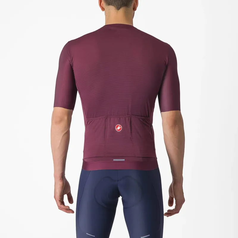 Castelli Espresso Men's Short Sleeve Jersey - Deep Bordeaux/Silver Moon-1