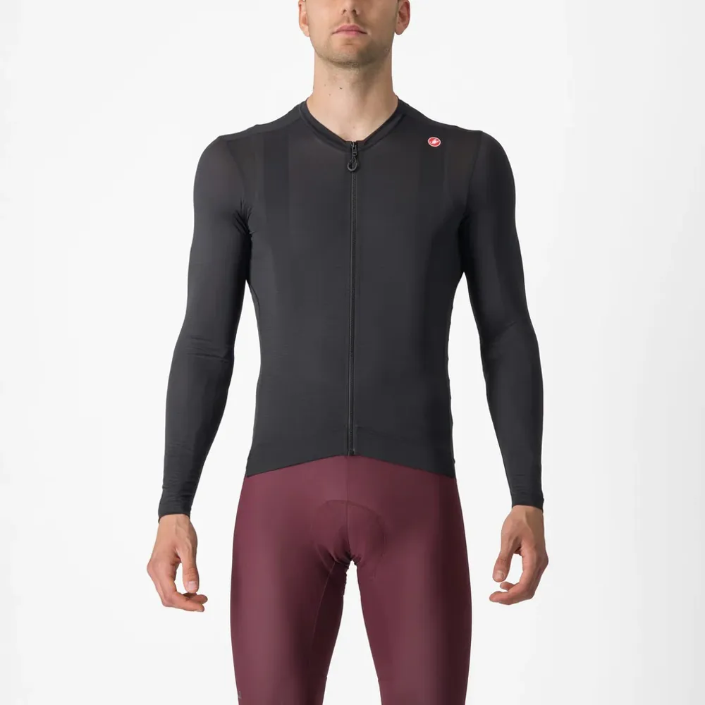 uPRISE Bikes Castelli Espresso Men's Long Sleeve Jersey - Light Black/Dark Grey | Price match, 365 day return s, 18-Month Warranty, Finance Available & Free UK Delivery
