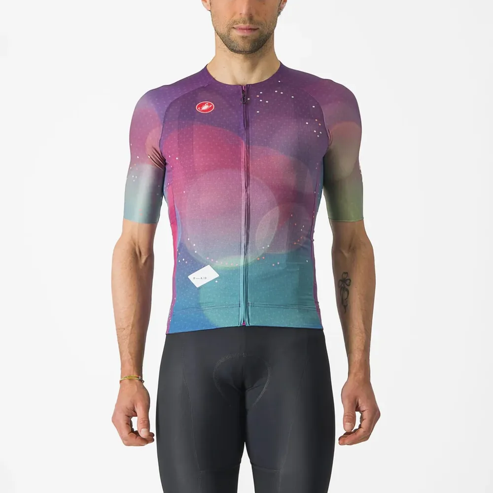 uPRISE Bikes Castelli R-A/D Men's Short Sleeve Jersey - Multicolour Purple | Price match, 365 day return s, 18-Month Warranty, Finance Available & Free UK Delivery