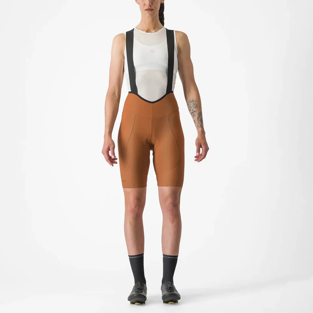 uPRISE Bikes Castelli Espresso DT Women's Bib Shorts - Mocha | Price match, 365 day return s, 18-Month Warranty, Finance Available & Free UK Delivery