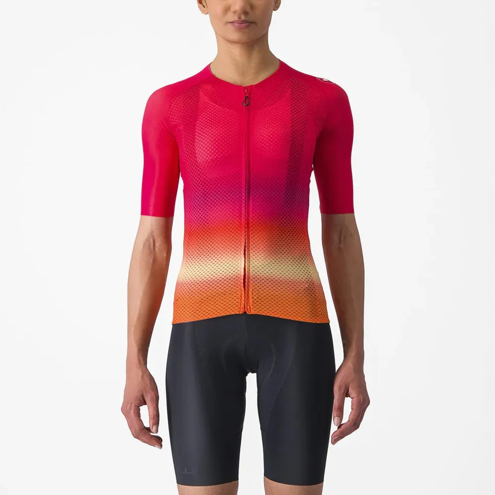 uPRISE Bikes Castelli Climber's 4.0 Women's Short Sleeve Jersey - Hibiscus/Pink/Orange | Price match, 365 day return s, 18-Month Warranty, Finance Available & Free UK Delivery