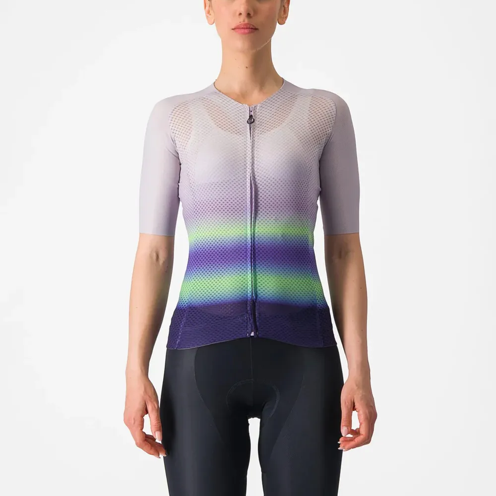 uPRISE Bikes Castelli Climber's 4.0 Women's Short Sleeve Jersey - Purple Mist/Green/Dark Purple | Price match, 365 day return s, 18-Month Warranty, Finance Available & Free UK Delivery