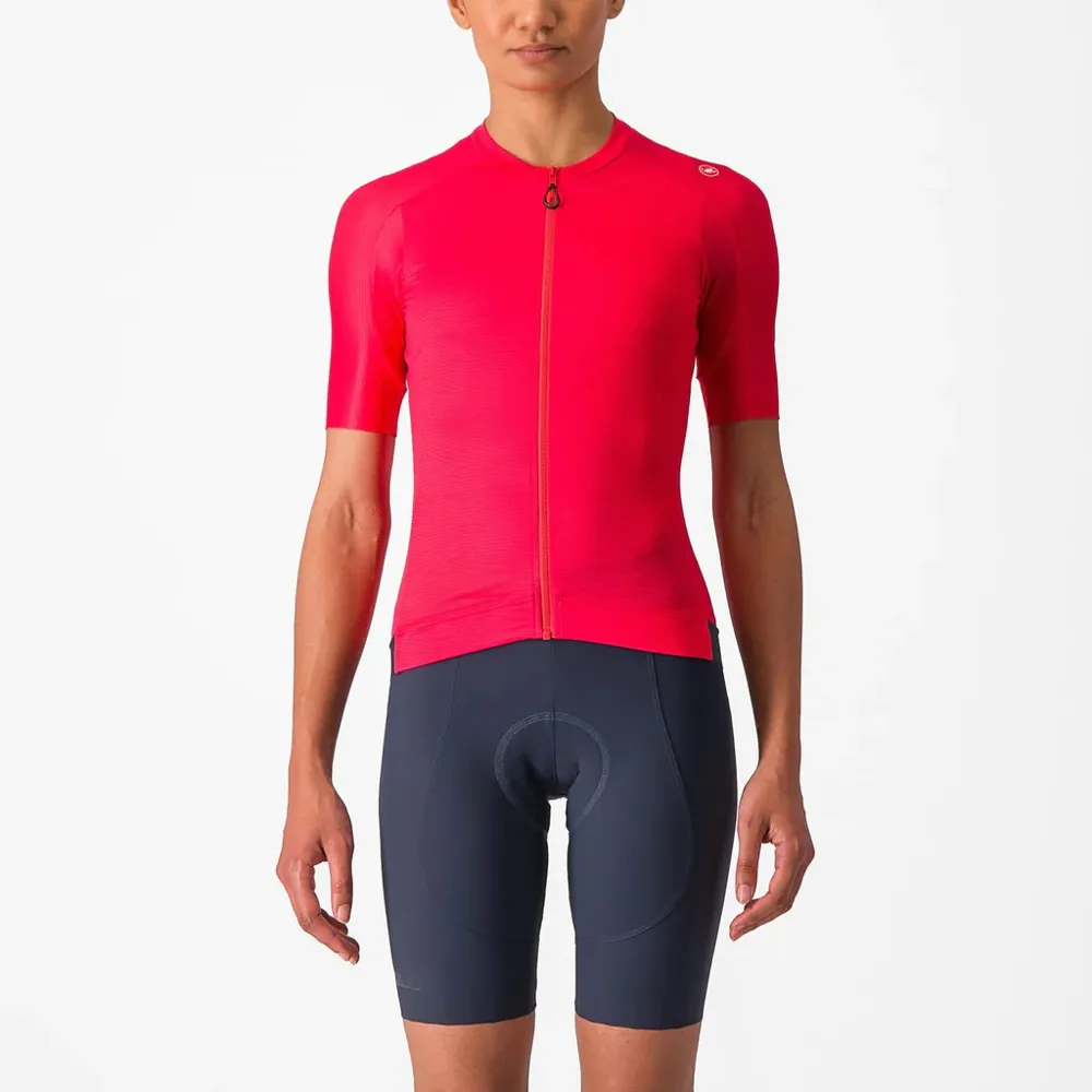 uPRISE Bikes Castelli Espresso Women's Short Sleeve Jersey - Hibiscus/Dark Grey | Price match, 365 day return s, 18-Month Warranty, Finance Available & Free UK Delivery