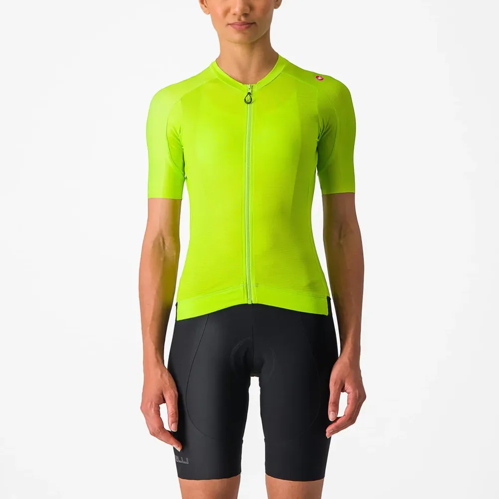 uPRISE Bikes Castelli Espresso Women's Short Sleeve Jersey - Electric Lime/Deep Green | Price match, 365 day return s, 18-Month Warranty, Finance Available & Free UK Delivery