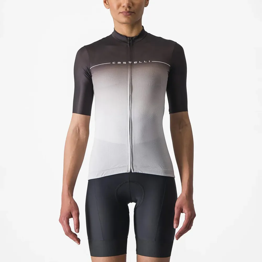 uPRISE Bikes Castelli Salita Women's Short Sleeve Jersey - Light Black/Silver Grey | Price match, 365 day return s, 18-Month Warranty, Finance Available & Free UK Delivery