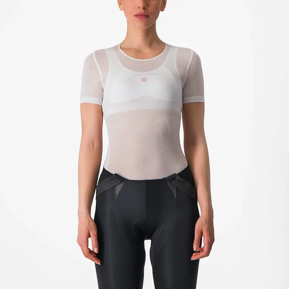 uPRISE Bikes Castelli Pro Mesh Women's Short Sleeve Base Layer - White | Price match, 365 day return s, 18-Month Warranty, Finance Available & Free UK Delivery