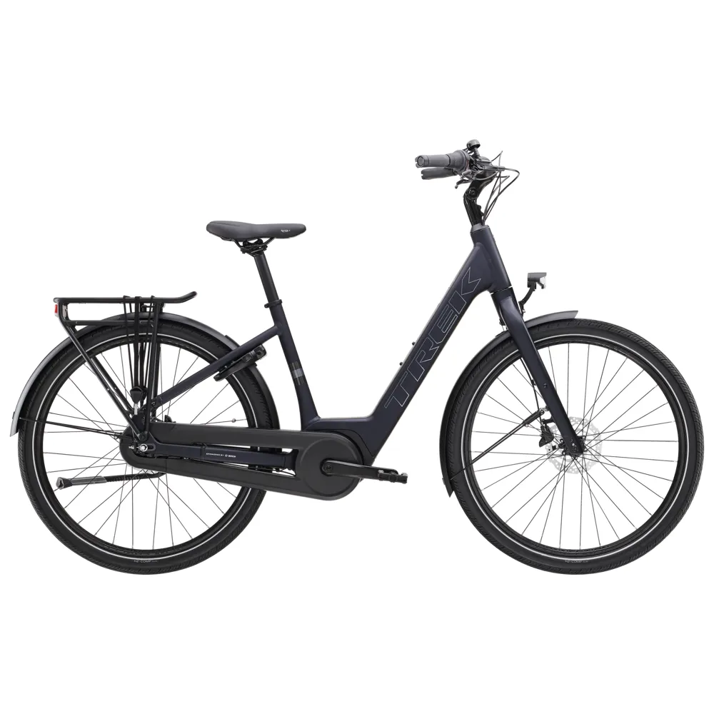 uPRISE Bikes Trek District+ 1 400Wh Lowstep 2026 Electric Hybrid Bike - Dark Blue | Price match, 365 day return s, 18-Month Warranty, Finance Available & Free UK Delivery