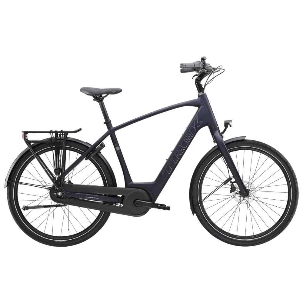 uPRISE Bikes Trek District+ 1 400Wh 2026 Electric Hybrid Bike - Deep Dark Blue | Price match, 365 day returns, 18-Month Warranty, Finance Available & Free UK Delivery