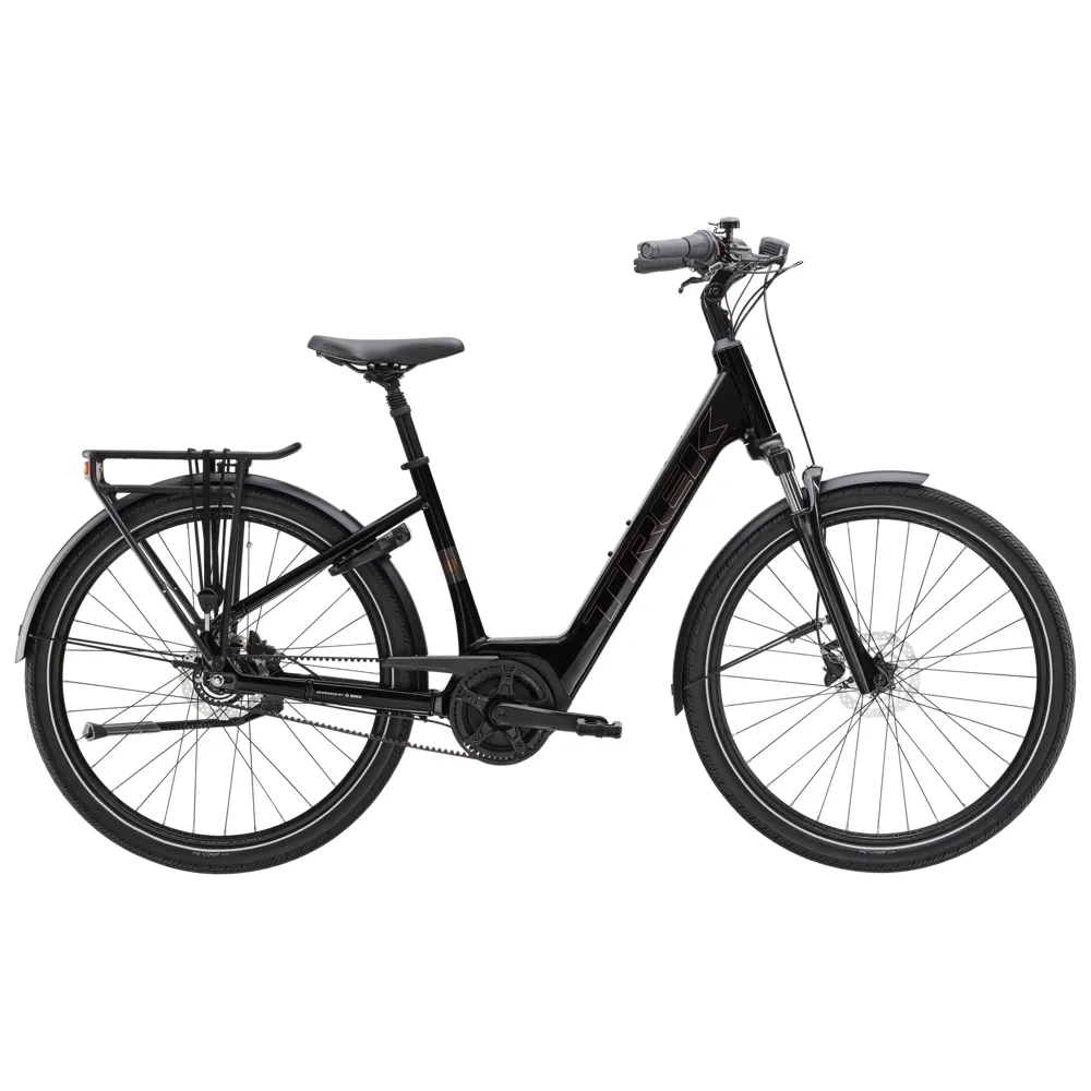 uPRISE Bikes Trek District+ 2 400Wh Belt Lowstep 2026 Electric Hybrid Bike - Trek Black | Price match, 365 day return s, 18-Month Warranty, Finance Available & Free UK Delivery