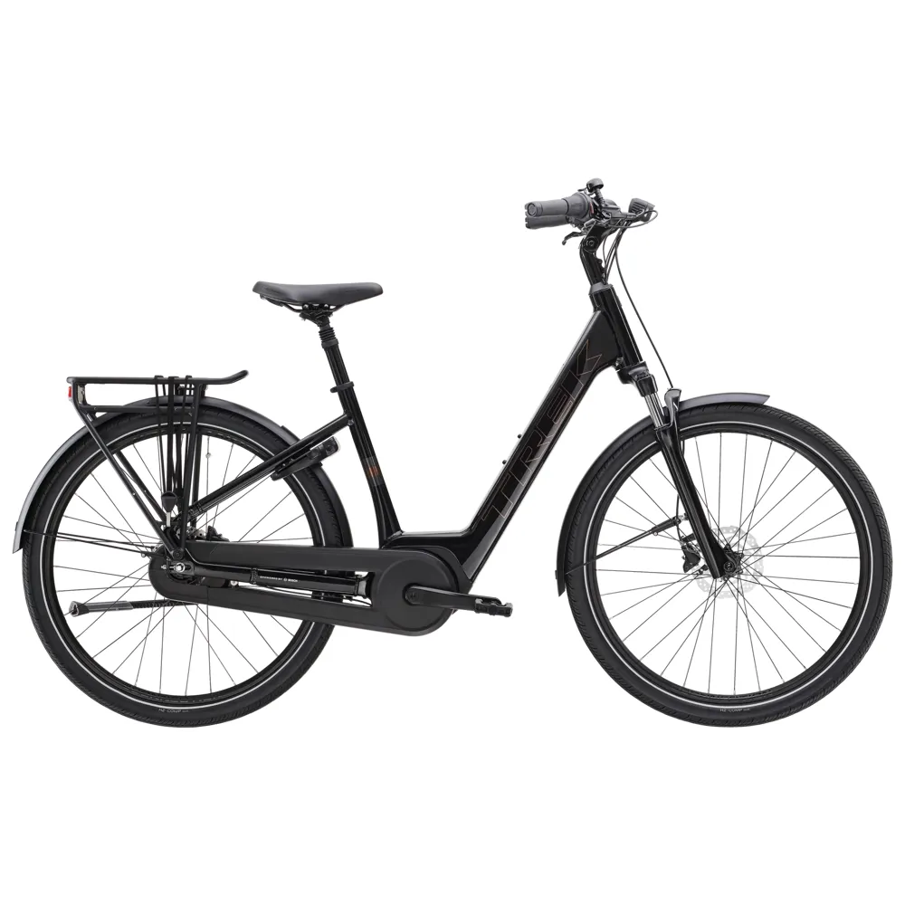 uPRISE Bikes Trek District+ 2 400Wh Lowstep 2026 Electric Hybrid Bike - Trek Black | Price match, 365 day return s, 18-Month Warranty, Finance Available & Free UK Delivery