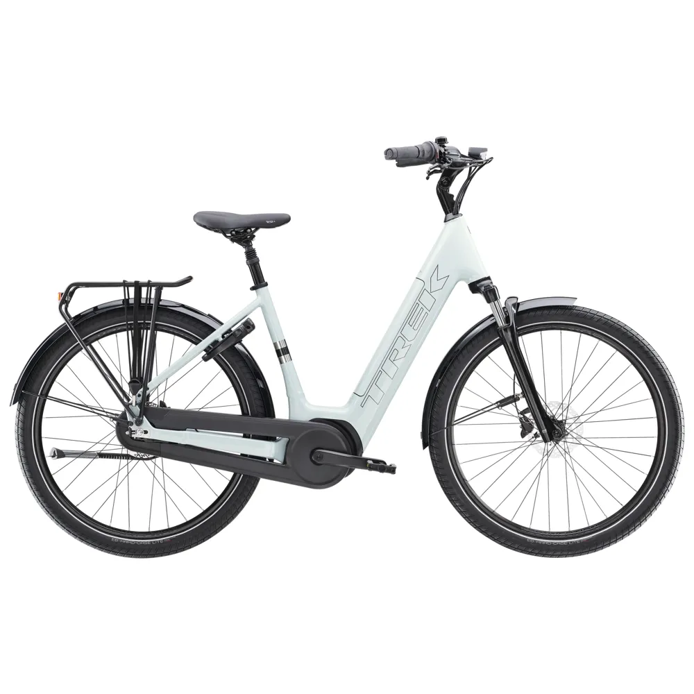 uPRISE Bikes Trek District+ 3 Lowstep 400Wh 2026 Electric Hybrid Bike - Plasma Grey | Price match, 365 day return s, 18-Month Warranty, Finance Available & Free UK Delivery