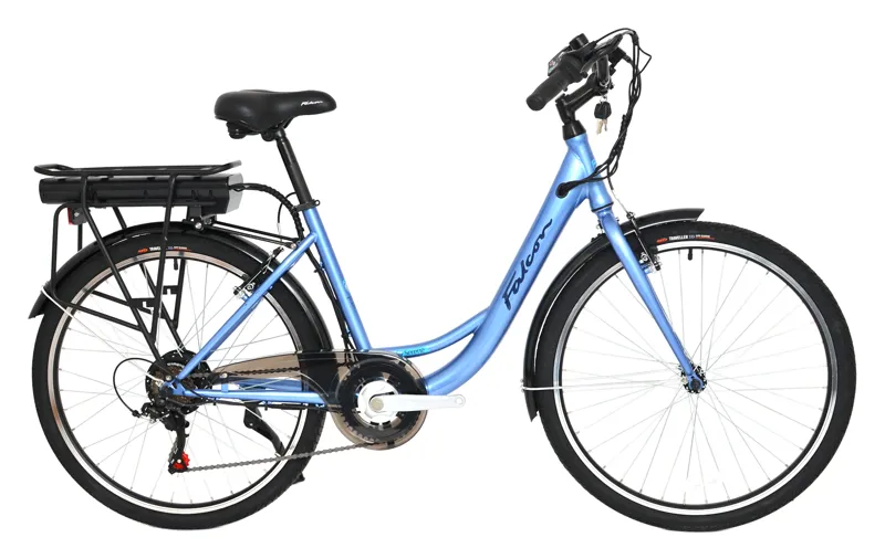 Nearly New Falcon Serene 2023 Electric Urban Hybrid Bike - Light Blue - 17 inch