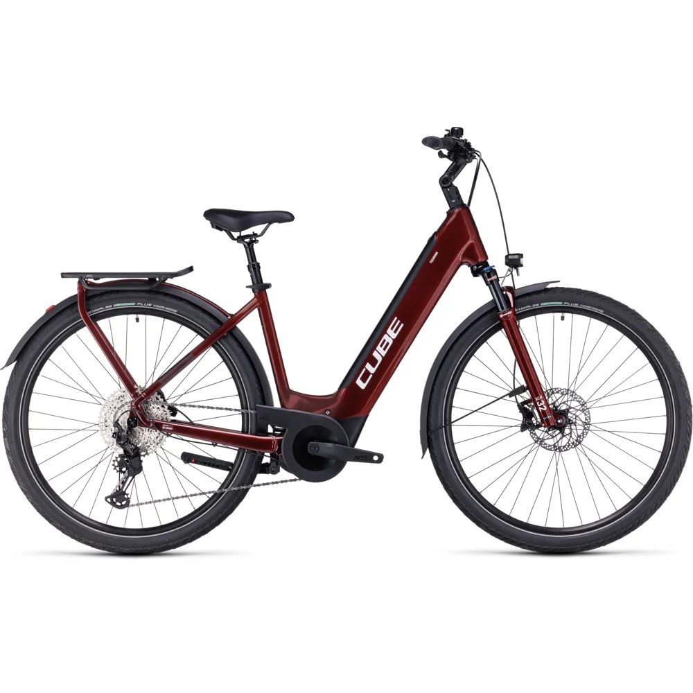 uPRISE Bikes Cube Touring Hybrid EXC 625 Easy Entry 2024 Electric Bike - Red/White | Price match, 365 day return s, 18-Month Warranty, Finance Available & Free UK Delivery