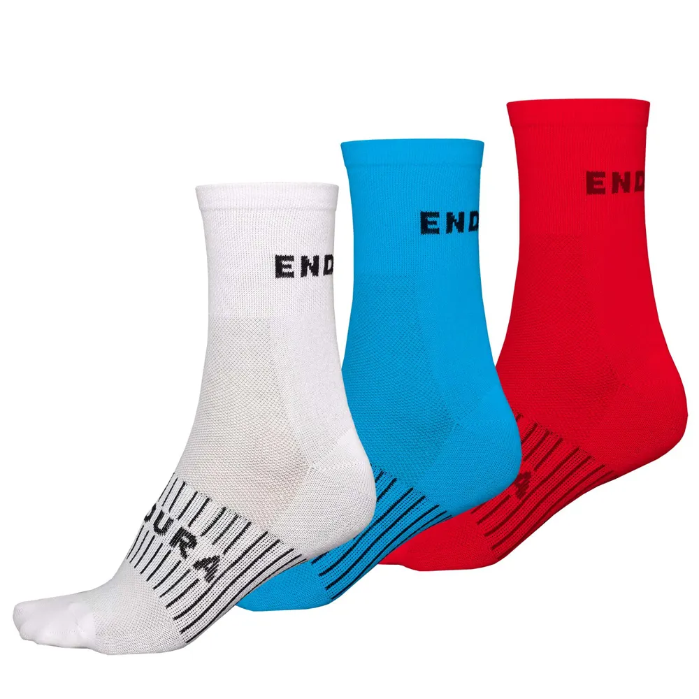 uPRISE Bikes Endura Triple Pack Coolmax Race Socks - Multi | Price match, 365 day return s, 18-Month Warranty, Finance Available & Free UK Delivery