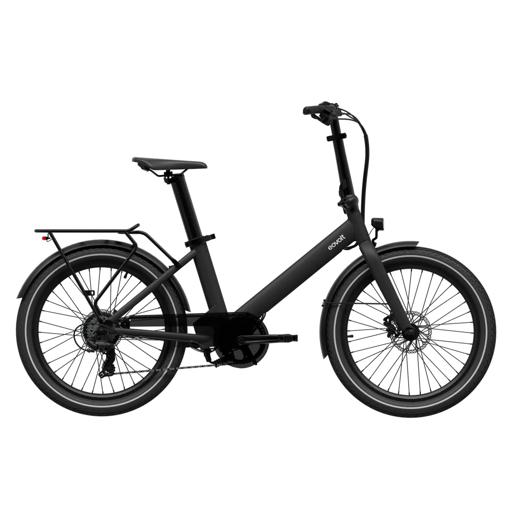 uPRISE Bikes Eovolt Evening 24w Origins ST Semi-Folding Electric Bike - Onyx Black | Price match, 365 day return s, 18-Month Warranty, Finance Available & Free UK Delivery