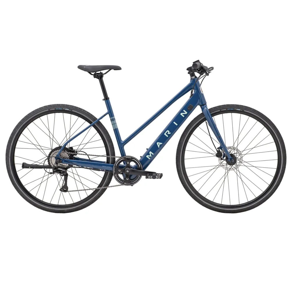 uPRISE Bikes Marin Fairfax E ST 2024 Electric Hybrid Bike - Blue | Price match, 365 day return s, 18-Month Warranty, Finance Available & Free UK Delivery