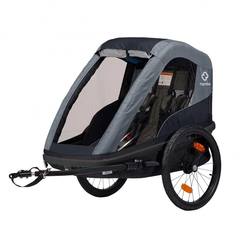 uPRISE Bikes Hamax Avenida Twin Child Bike Trailer - Blue | Price match, 365 day return s, 18-Month Warranty, Finance Available & Free UK Delivery