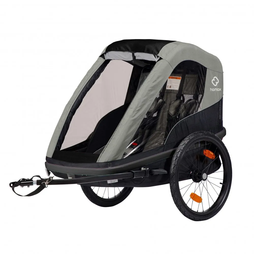 uPRISE Bikes Hamax Avenida One Child Bike Trailer - Olive Green | Price match, 365 day return s, 18-Month Warranty, Finance Available & Free UK Delivery